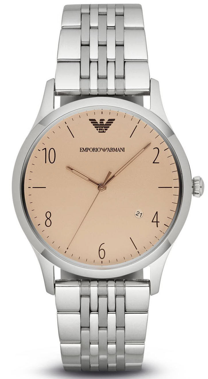 Emporio Armani Classic Cream Dial Stainless Steel Men's Watch AR1881 - Watches of America