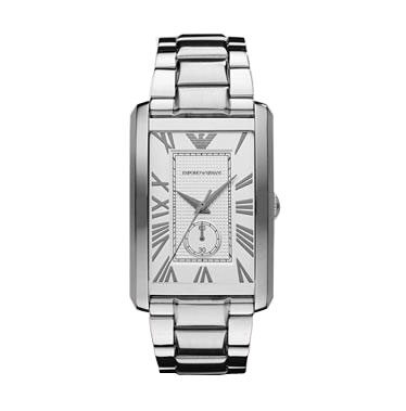 Emporio Armani Classic Silver Dial Stainless Steel Quartz Men's Watch #AR1607 - Watches of America