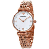 Emporio Armani Gianni T-Bar Quartz White Dial Ladies Watch #AR11267 - Watches of America