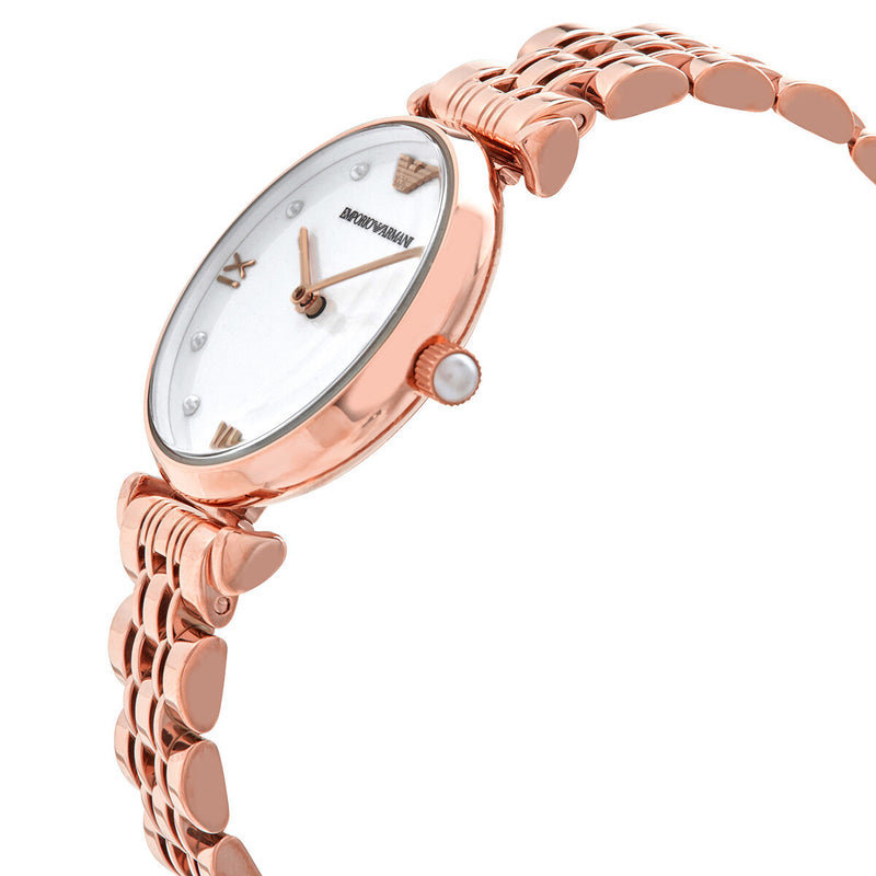 Emporio Armani Gianni T-Bar Quartz White Dial Ladies Watch #AR11267 - Watches of America #2