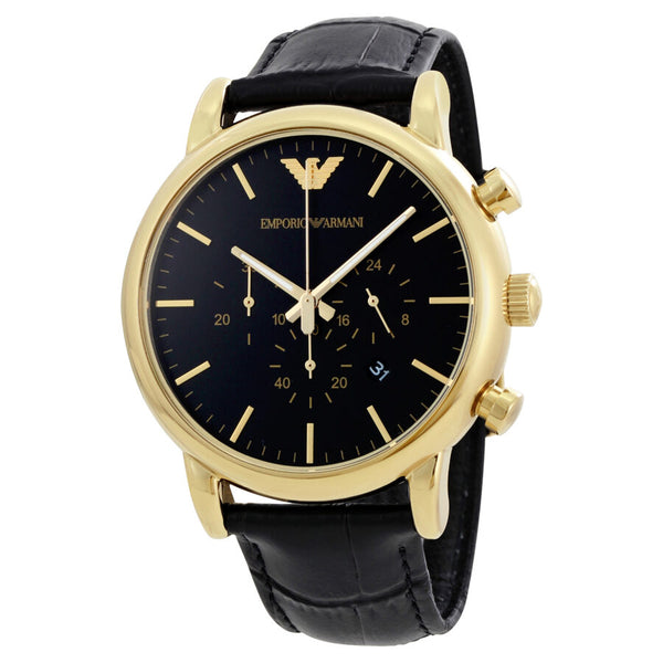 Emporio Armani Luigi Chronograph Black Dial Men's Watch #AR1917 - Watches of America