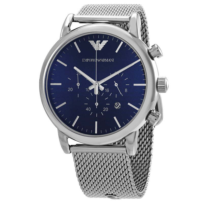 Emporio Armani Luigi Chronograph Quartz Blue Dial Men's Watch #AR80038 - Watches of America