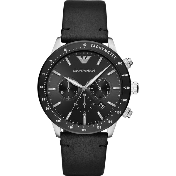 Emporio Armani Mario Reloj cronógrafo de cuarzo con esfera negra para hombre AR11243