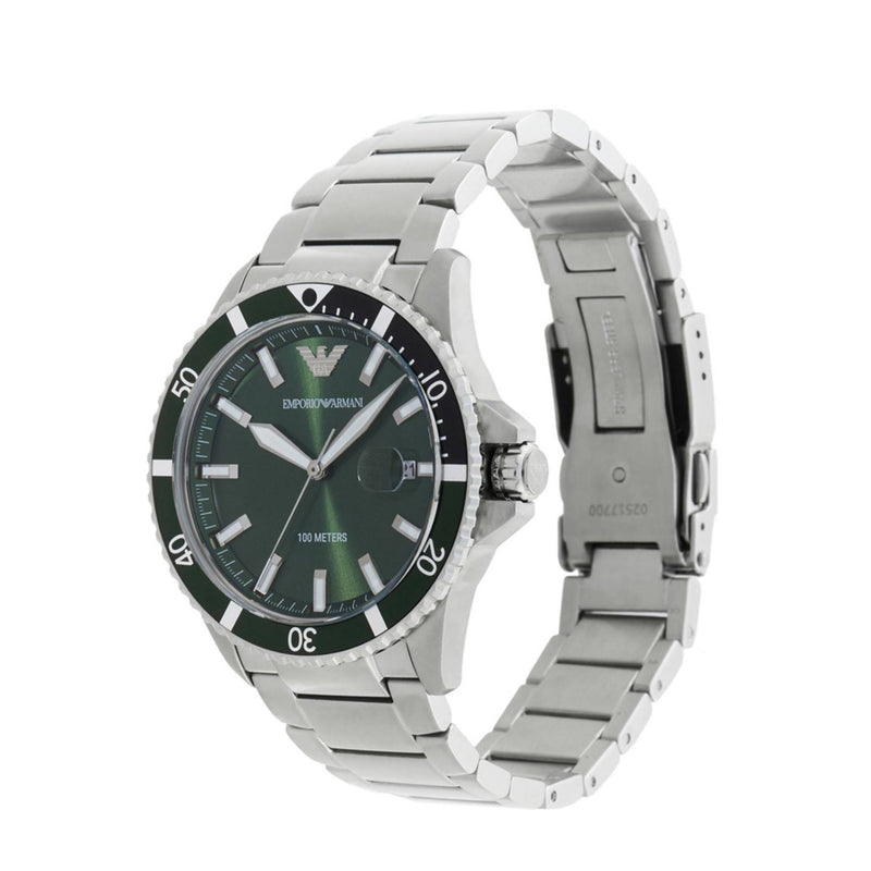 Emporio Armani Green Dial Silver Men's Watch AR11338 - Watches of America #2