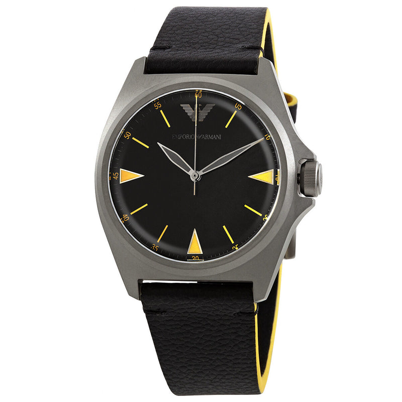 Emporio Armani Nicola Quartz Black Dial Men's Watch #AR11330 - Watches of America