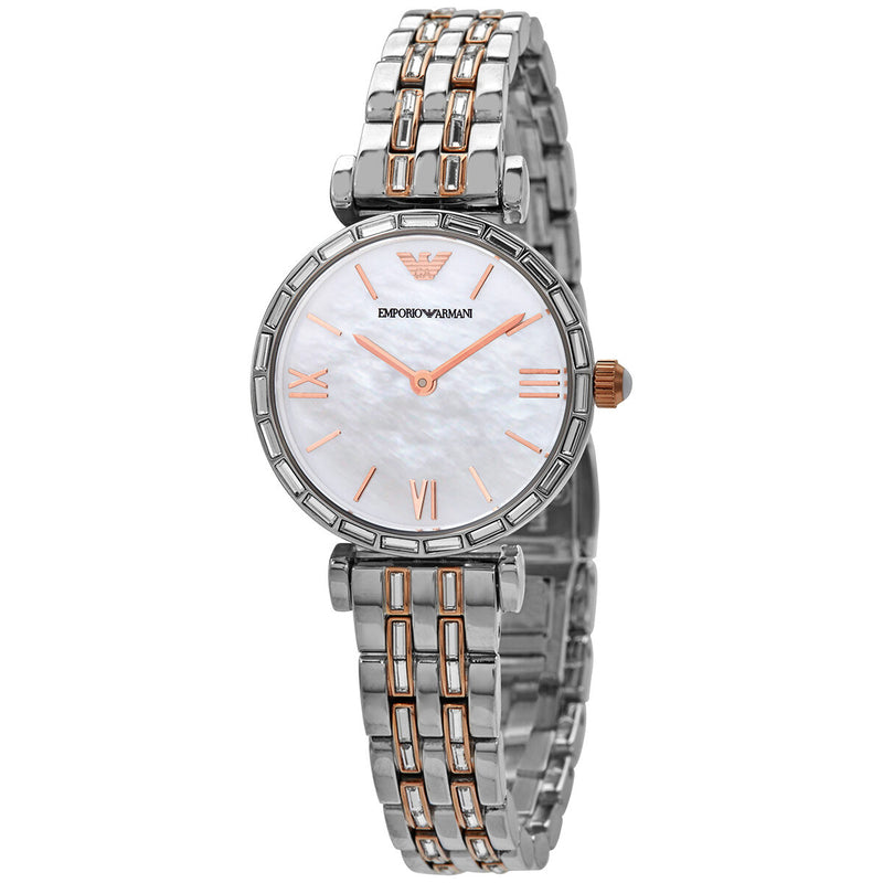 Emporio Armani Quartz Mother of Pearl Dial Ladies Watch #AR11290 - Watches of America