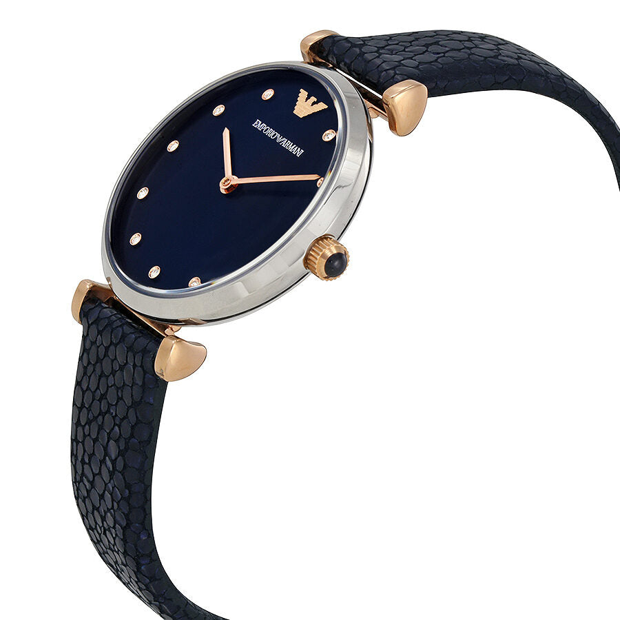 エンポリオアルマーニ レディース 時計 ネイビー レザー AR1989 Emporio Armani Navy Leather Retro Watch Ar1989, $224 | Asos