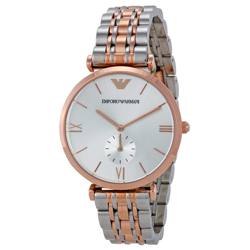 Three-Hand Date Two-Tone Stainless Steel Watch and Bracelet Set | EMPORIO  ARMANI Man