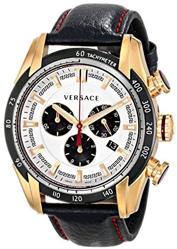 Versace V-Ray Leather Strap Men's Watch VDB040014 - Watches of America #2