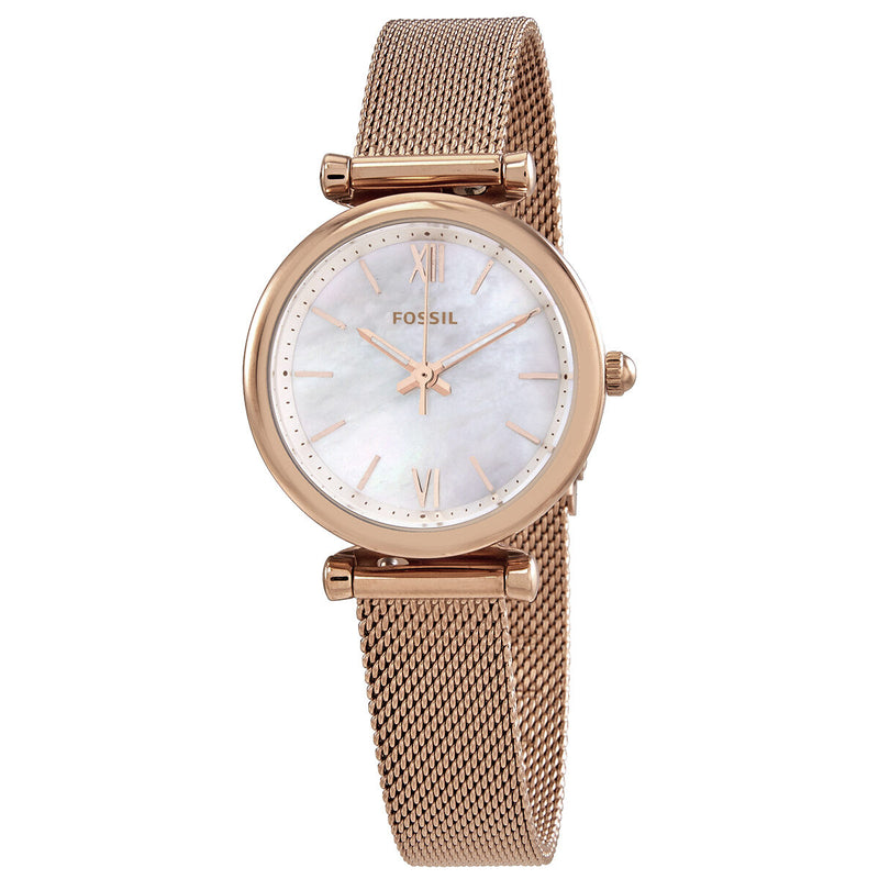 Fossil Carlie Mini Quartz Mother of Pearl Dial Ladies Watch #ES4433 - Watches of America