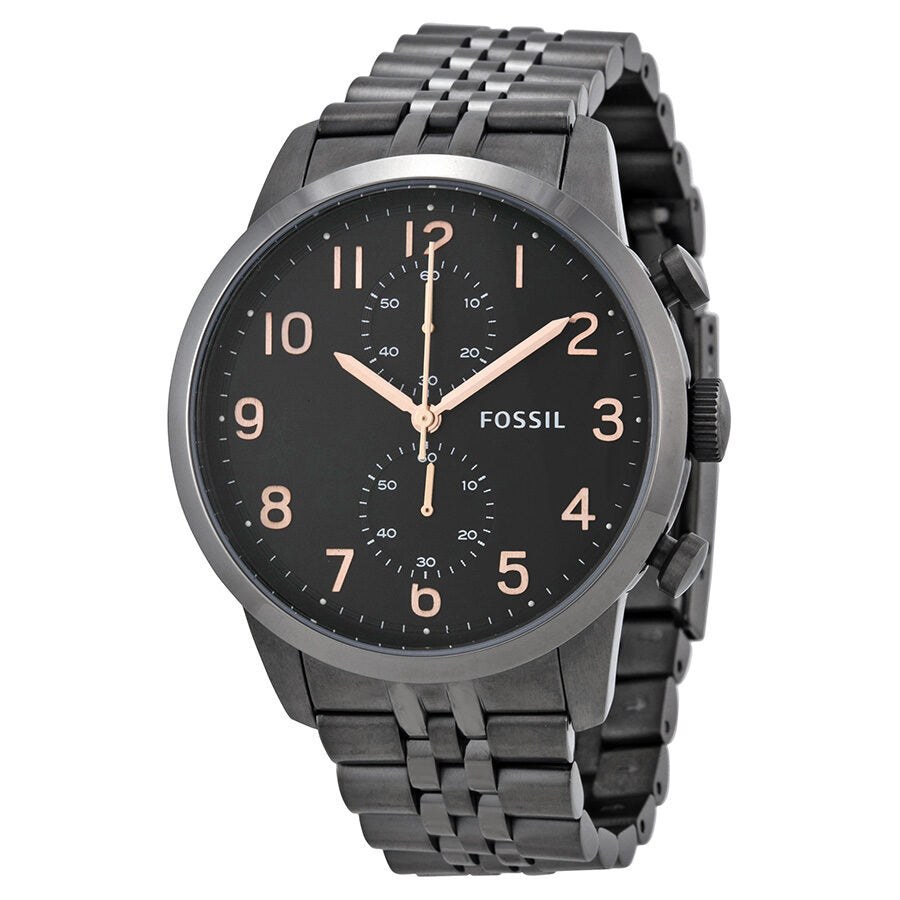 Fossil Chronograph Black Dial Smoke PVD Men's Men's Watch FS4934 ...