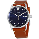 Fossil Commuter Blue Dial Brown Leather Men's Watch FS5325 - Watches of America