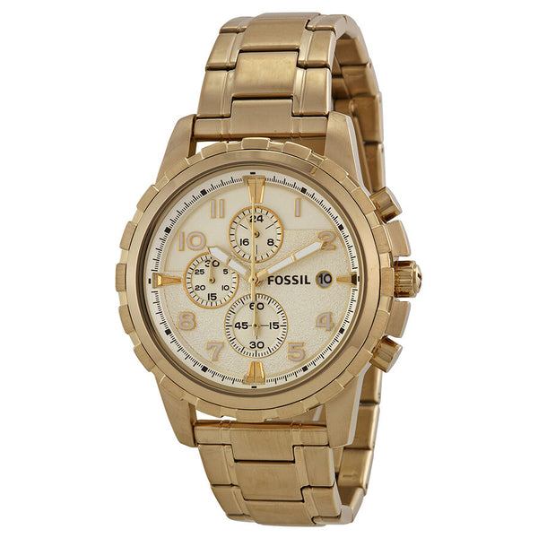 Fossil Dean Chronograph Champagne Dial Gold-tone Men's Watch FS4867 - Watches of America