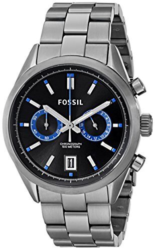 Fossil Del Ray Chronograph Black Dial Stainless Steel Men's Watch CH2970 - Watches of America