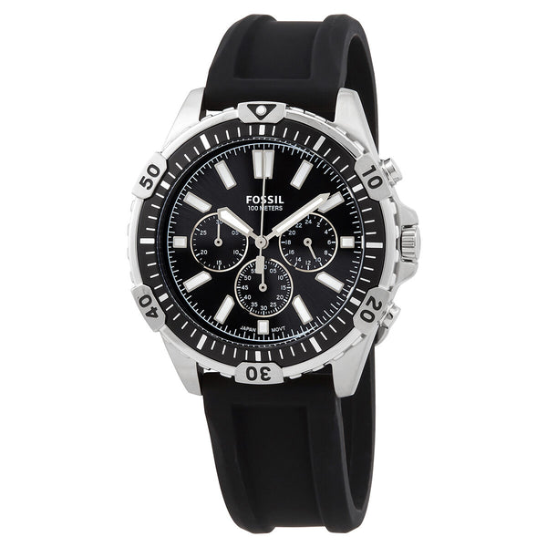 Fossil Garrett Chronograph Quartz Black Dial Men's Watch #FS5624 - Watches of America