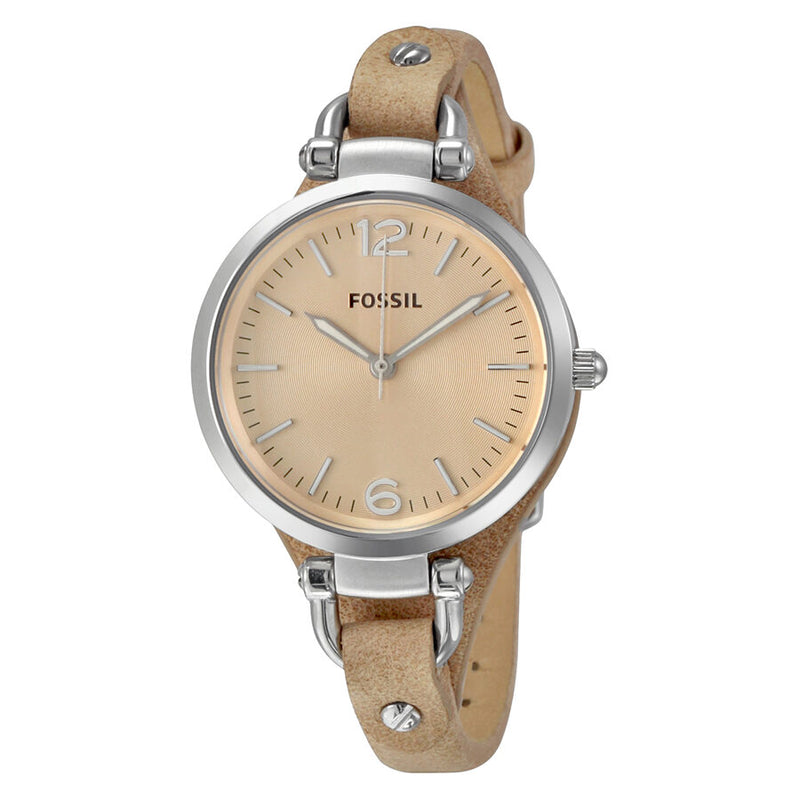 Fossil Georgia Beige Dial Sand Tan Leather Ladies Watch ES2830 - Watches of America