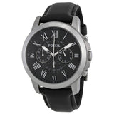 Fossil Grant Black Dial Black Leather Men's Watch FS4812 - Watches of America