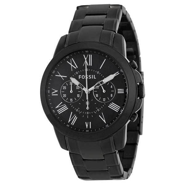 Fossil Grant Chronograph Black Dial Black-plated Men's Watch FS4832 - Watches of America