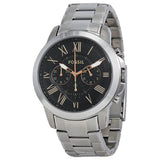 Fossil Grant Chronograph Black Dial Stainless Steel Men's Watch FS4994 - Watches of America