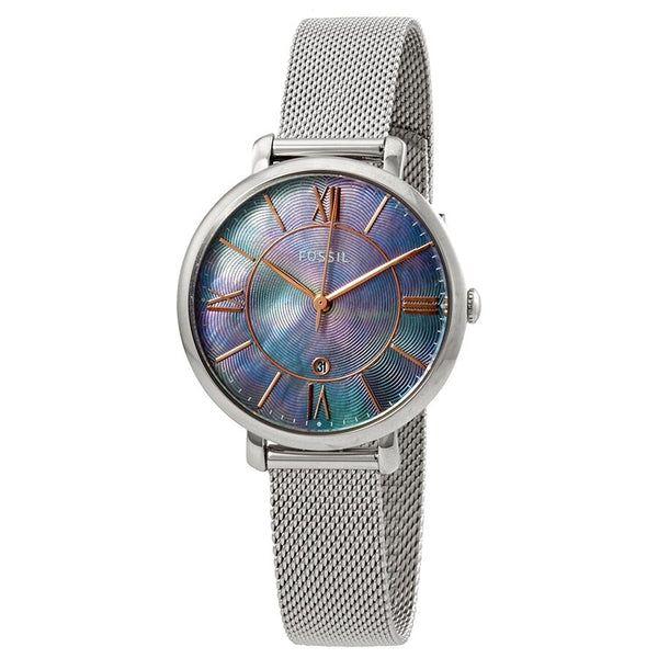 Fossil Jacqueline Blue Mother of Pearl Dial Ladies Mesh Watch