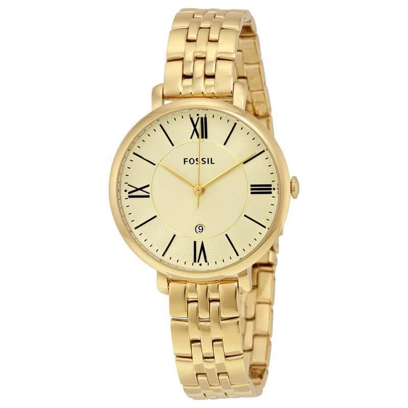 Fossil Jacqueline Champagne Dial Gold-tone Ladies Watch #ES3434 - Watches of America