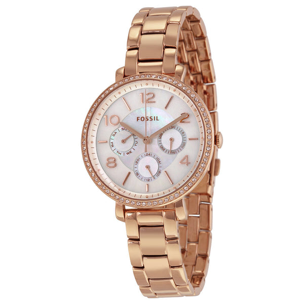 Fossil Jacqueline Multi-Function Mother of Pearl Dial Rose Gold-tone Ladies Watch ES3757 - Watches of America
