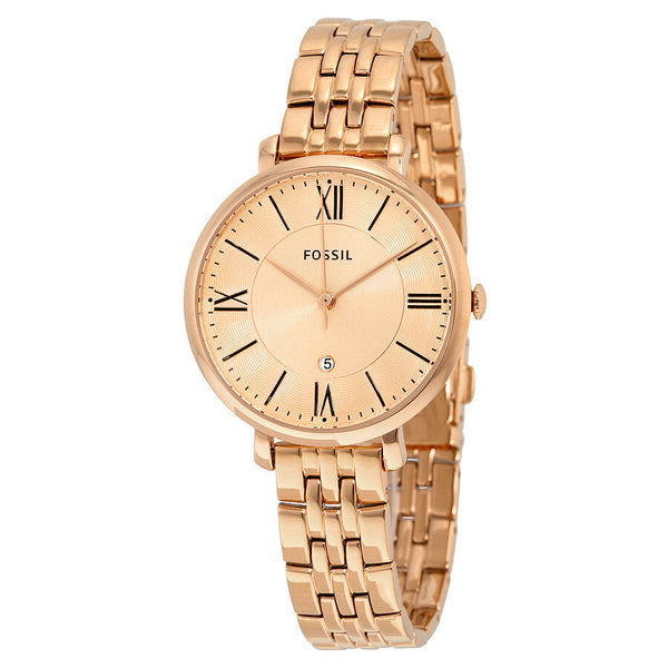 Fossil Jacqueline Rose Dial Rose Gold tone Ladies Watch ES3435