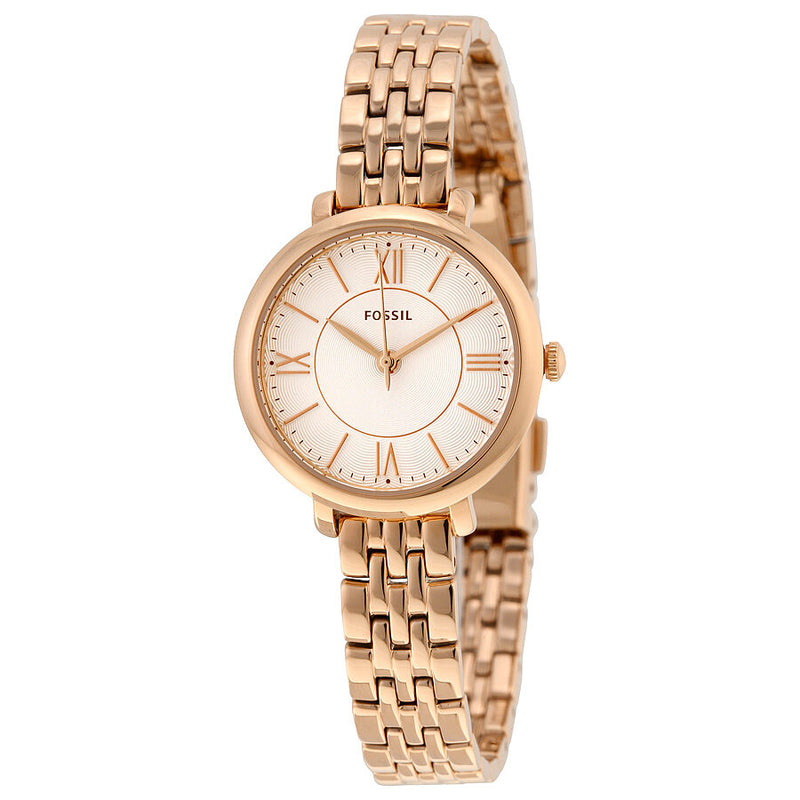 Fossil Jacqueline Silver Dial Rose Gold-tone Ladies Watch #ES3799 - Watches of America