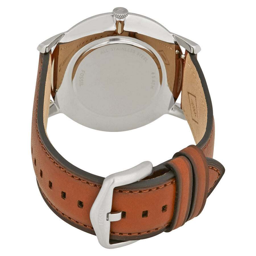 Fossil men's minimalist leather strap watch online