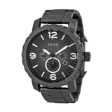 Fossil Nate Chronograph Smoke Grey Dial Ion-plated Men's Watch #JR1437 - Watches of America
