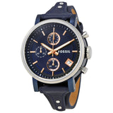 Fossil Original Boyfriend Chronograph Blue Dial Ladies Watch ES4113 - Watches of America