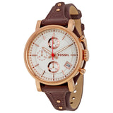 Fossil Original Boyfriend Chronograph White Dial Ladies Watch ES3616 - Watches of America