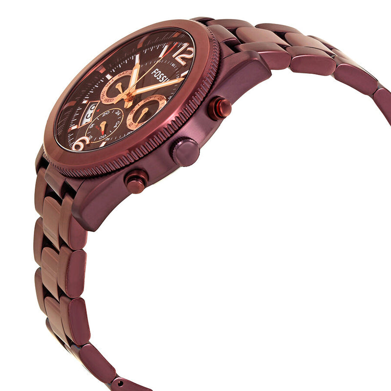 Fossil Perfect Boyfriend GMT Multi-Function Wine Dial Ladies Watch ES4110 - Watches of America #2