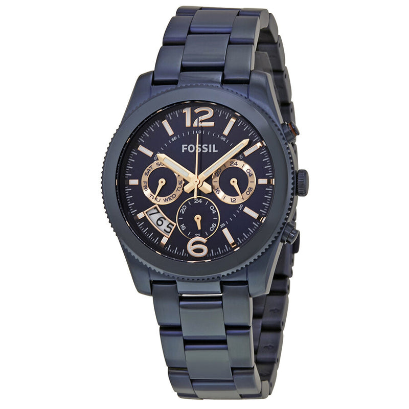 Fossil Perfect Boyfriend Navy Blue Dial Ladies Watch ES4093 - Watches of America