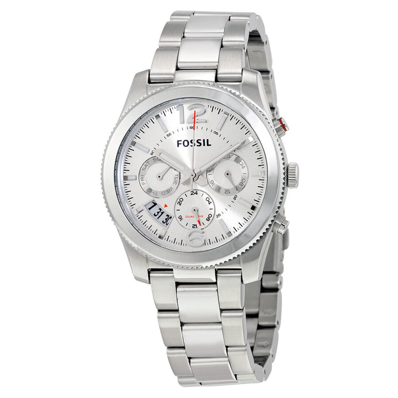 Fossil Perfect Boyfriend Silver Dial Ladies Dual Time Watch ES3883 - Watches of America