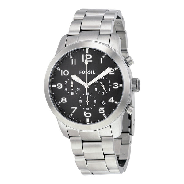 Fossil Pilot 54 Black Dial Men s Stainless Steel Chronograph Watch