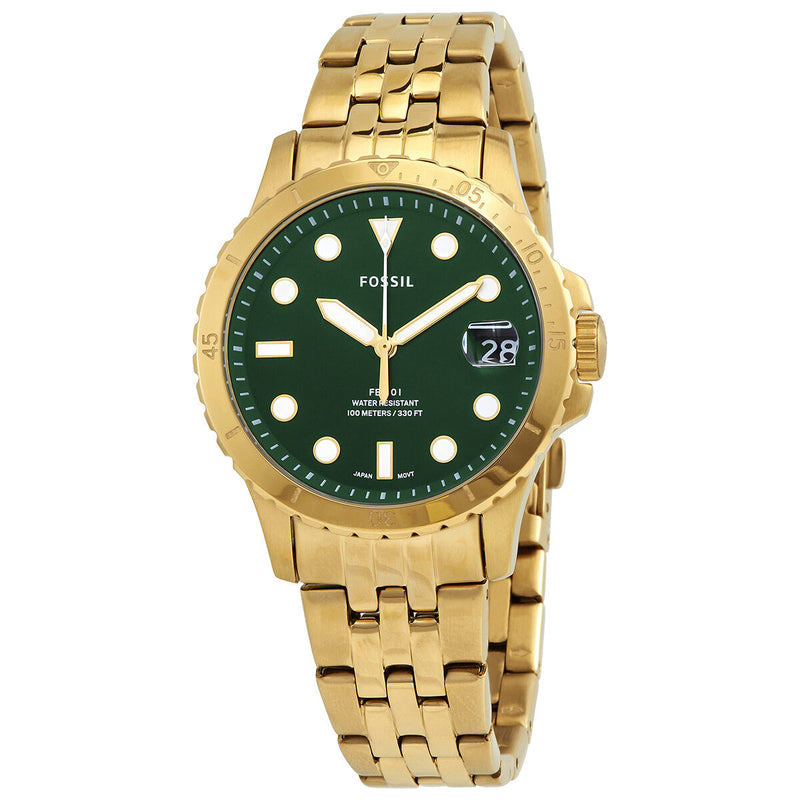 Fossil Quartz Green Dial Yellow Gold-tone Ladies Watch #ES4746 - Watches of America