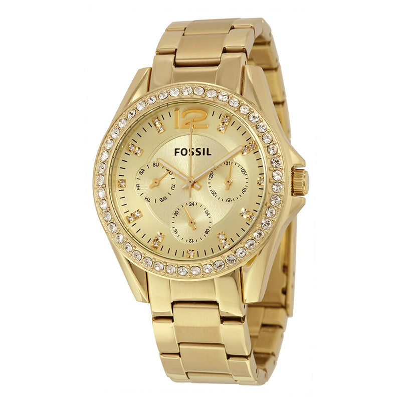 Fossil Riley Multi-Function Champagne Dial Ladies Watch #ES3203 - Watches of America