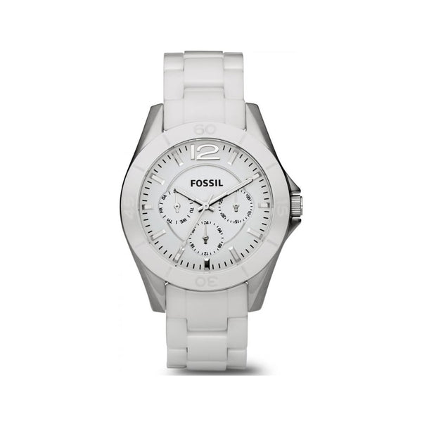 Fossil White Dial Ceramic Bracelet Ladies Watch  CE1002 - Watches of America