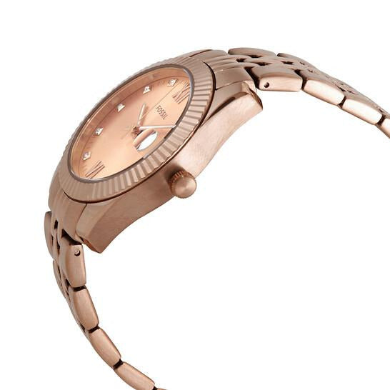 Fossil Scarlette Mini reloj de cuarzo con esfera de oro rosa para mujer ES4898