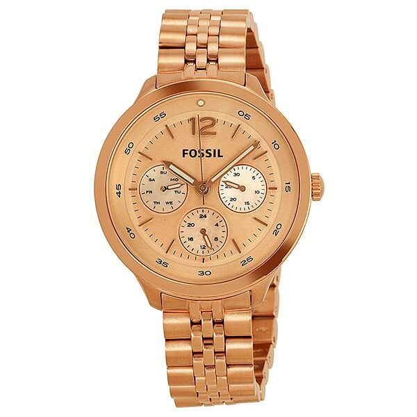 Fossil The Editor GMT Rose Gold-Tone Stainless Steel Ladies Watch #ES3241 - Watches of America