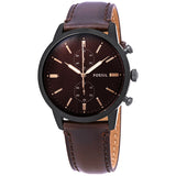 Fossil Townsman Chronograph Brown Satin Dial Men's Watch #FS5437 - Watches of America