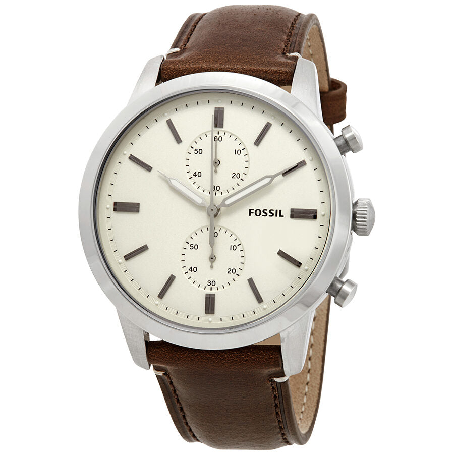 Fossil Townsman Chronograph Cream Dial Men's Watch FS5350 – Watches of ...