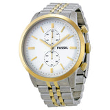 Fossil Townsman Chronograph Silver Dial Two-Tone Steel Men's Watch FS4785 - Watches of America