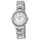 Fossil Virginia Silver Dial Stainless Steel Ladies Watch #ES3282 - Watches of America