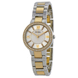 Fossil Virginia Silver Dial Two-tone Steel Ladies Watch ES3503 - Watches of America