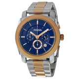 Fosssil Machine Chronograph Blue Dial Two-tone Men's Watch FS5037 - Watches of America