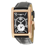 Frederique Constant Automatic Black Dial Black Leather Strap Menas Watch #FC-325BS4C24 - Watches of America