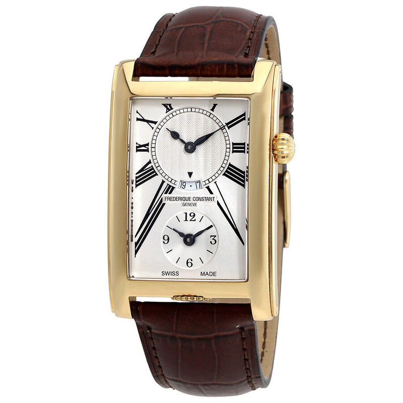 Frederique Constant Carree Silver Dual Time Dial Men's Watch #FC-205MS4C25 - Watches of America