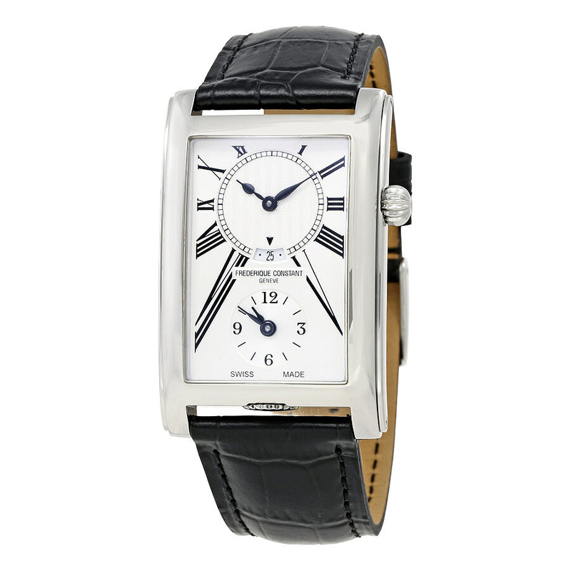 Frederique Constant Carree Silver Dual Time Dial Men's Watch #FC-205MS4C26 - Watches of America